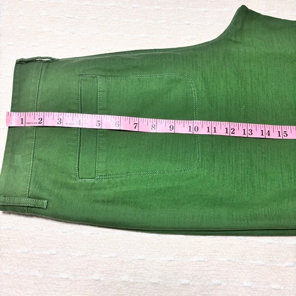 J. Crew Cotton Camp Pant Women’s Size 12 Patch Pockets Tapered Leg Casual Green - Picture 9 of 13